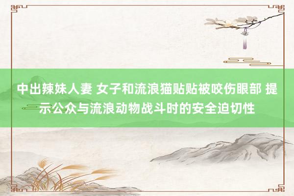 中出辣妹人妻 女子和流浪猫贴贴被咬伤眼部 提示公众与流浪动物战斗时的安全迫切性